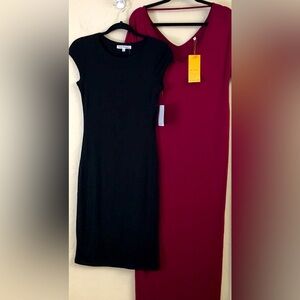 Velvet Torch Stretch T-shirt Dress Bundle Medium Black Red Casual Cozy NEW